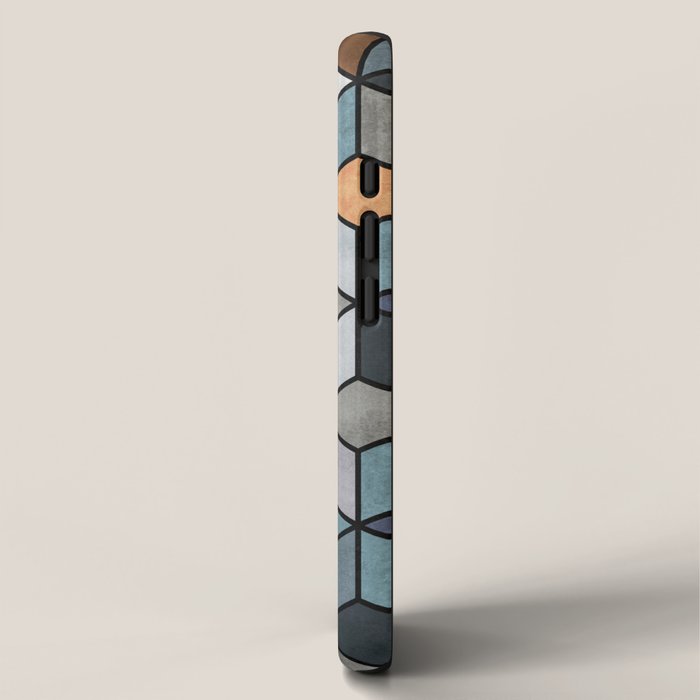 Colorful Concrete Cubes - Blue, Grey, Brown iPhone Case Gallery Image 2