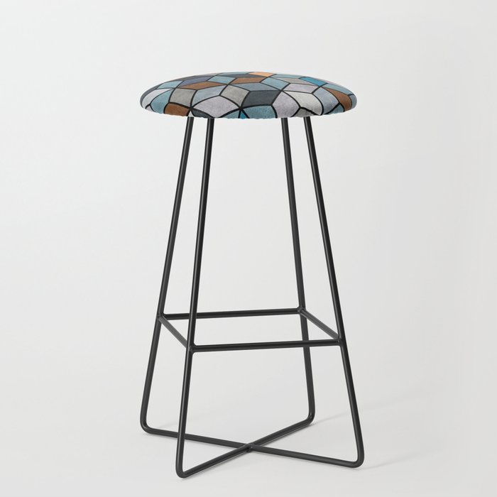 Colorful Concrete Cubes - Blue, Grey, Brown Stool Gallery Image 1