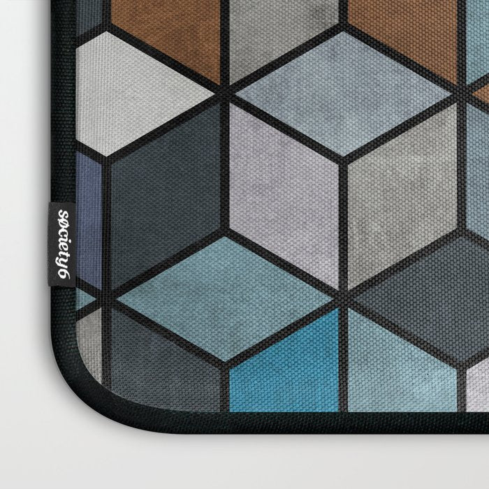Colorful Concrete Cubes - Blue, Grey, Brown Laptop Sleeve Gallery Image 3