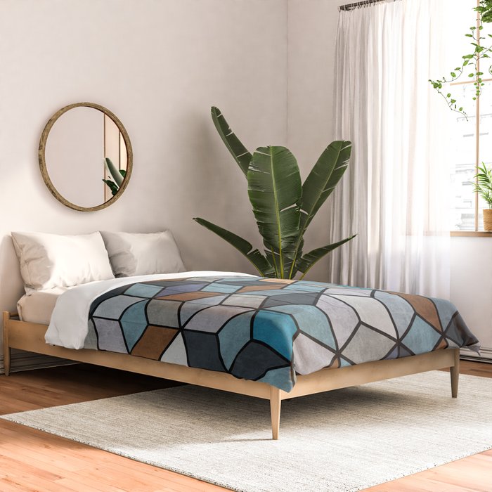 Colorful Concrete Cubes - Blue, Grey, Brown Comforter Gallery Image 2