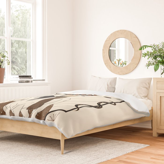 Burning Daylight - Black, Cream, Rust Duvet Cover Gallery Image 2