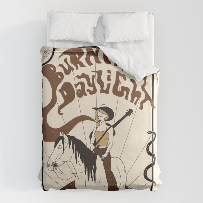 Burning Daylight - Black, Cream, Rust Duvet Cover Gallery Image 6