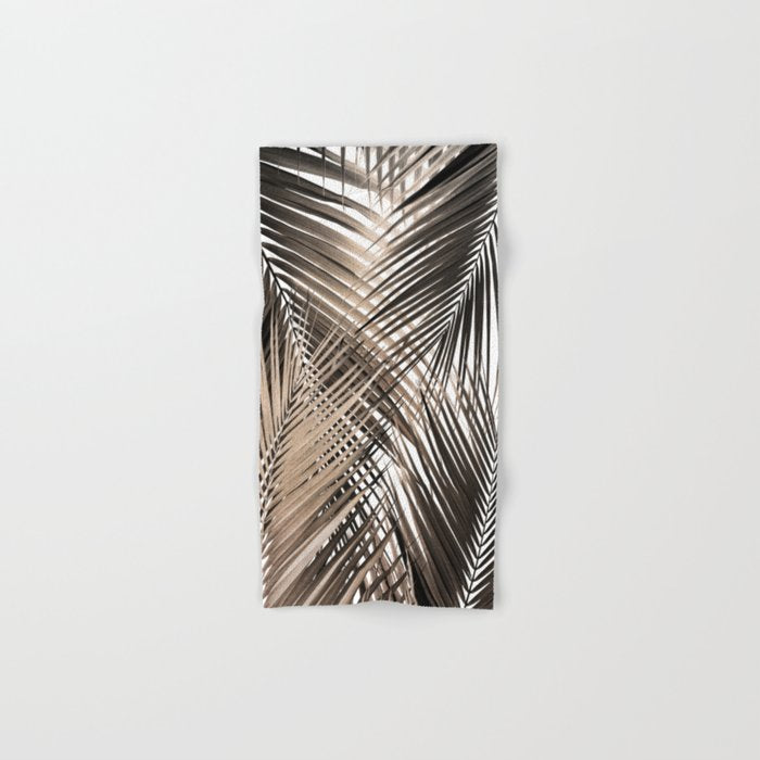 Golden Brown Palm Leaves Dream - Cali Summer Vibes #1 #tropical #decor #art #society6 Bath Towel Gallery Image 1