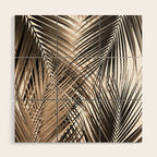 Golden Brown Palm Leaves Dream - Cali Summer Vibes #1 #tropical #decor #art #society6 Wood Wall Art Gallery Image 1
