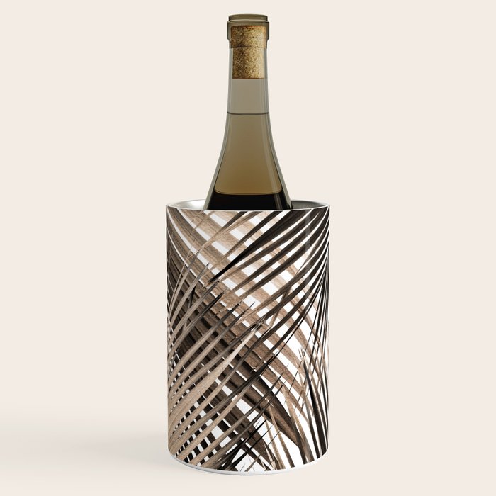 Golden Brown Palm Leaves Dream - Cali Summer Vibes #1 #tropical #decor #art #society6 Wine Chiller Gallery Image 1