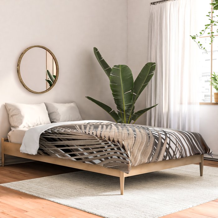 Golden Brown Palm Leaves Dream - Cali Summer Vibes #1 #tropical #decor #art #society6 Comforter Gallery Image 2