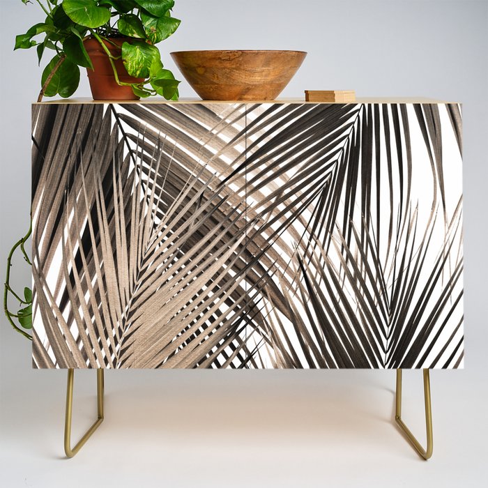 Golden Brown Palm Leaves Dream - Cali Summer Vibes #1 #tropical #decor #art #society6 Credenza Gallery Image 1