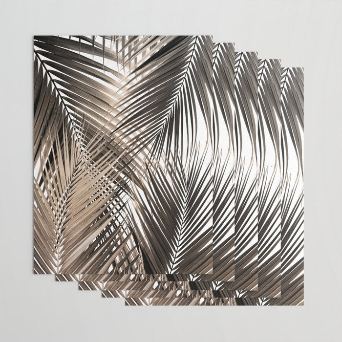 Golden Brown Palm Leaves Dream - Cali Summer Vibes #1 #tropical #decor #art #society6 Wrapping Paper Gallery Image 3