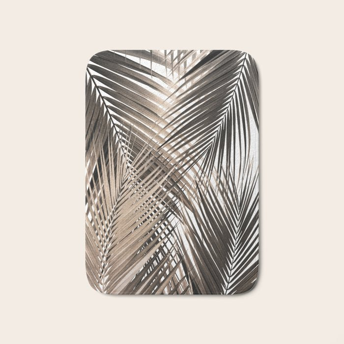 Golden Brown Palm Leaves Dream - Cali Summer Vibes #1 #tropical #decor #art #society6 Bath Mat Gallery Image 1
