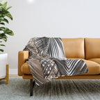 Golden Brown Palm Leaves Dream - Cali Summer Vibes #1 #tropical #decor #art #society6 Throw Blanket Gallery Image 1