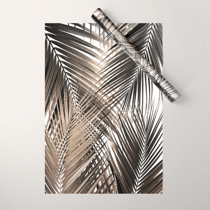 Golden Brown Palm Leaves Dream - Cali Summer Vibes #1 #tropical #decor #art #society6 Wrapping Paper Gallery Image 1