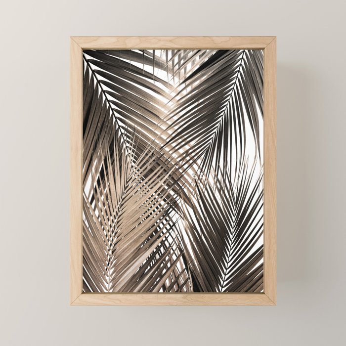 Golden Brown Palm Leaves Dream - Cali Summer Vibes #1 #tropical #decor #art #society6 Mini Art Print Gallery Image 1