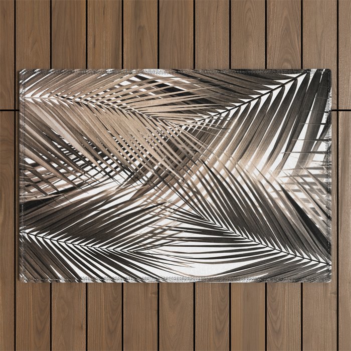Golden Brown Palm Leaves Dream - Cali Summer Vibes #1 #tropical #decor #art #society6 Outdoor Rug Gallery Image 1