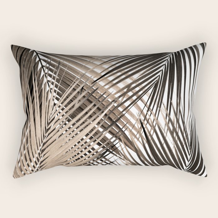Golden Brown Palm Leaves Dream - Cali Summer Vibes #1 #tropical #decor #art #society6 Rectangular Pillow Gallery Image 1