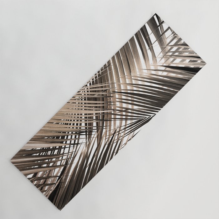 Golden Brown Palm Leaves Dream - Cali Summer Vibes #1 #tropical #decor #art #society6 Yoga Mat Gallery Image 1