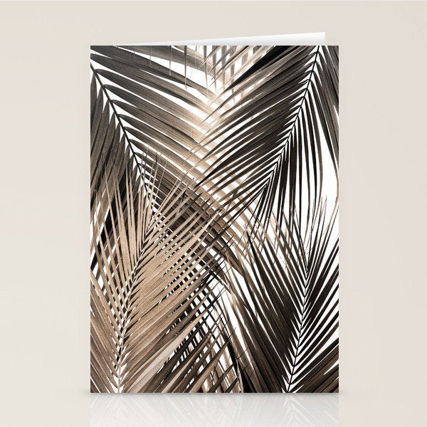 Golden Brown Palm Leaves Dream - Cali Summer Vibes #1 #tropical #decor #art #society6 Stationery Card Gallery Image 2