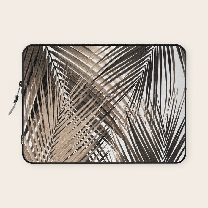 Golden Brown Palm Leaves Dream - Cali Summer Vibes #1 #tropical #decor #art #society6 Laptop Sleeve Gallery Image 1