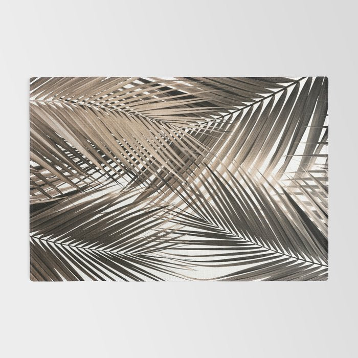 Golden Brown Palm Leaves Dream - Cali Summer Vibes #1 #tropical #decor #art #society6 Rug Gallery Image 2
