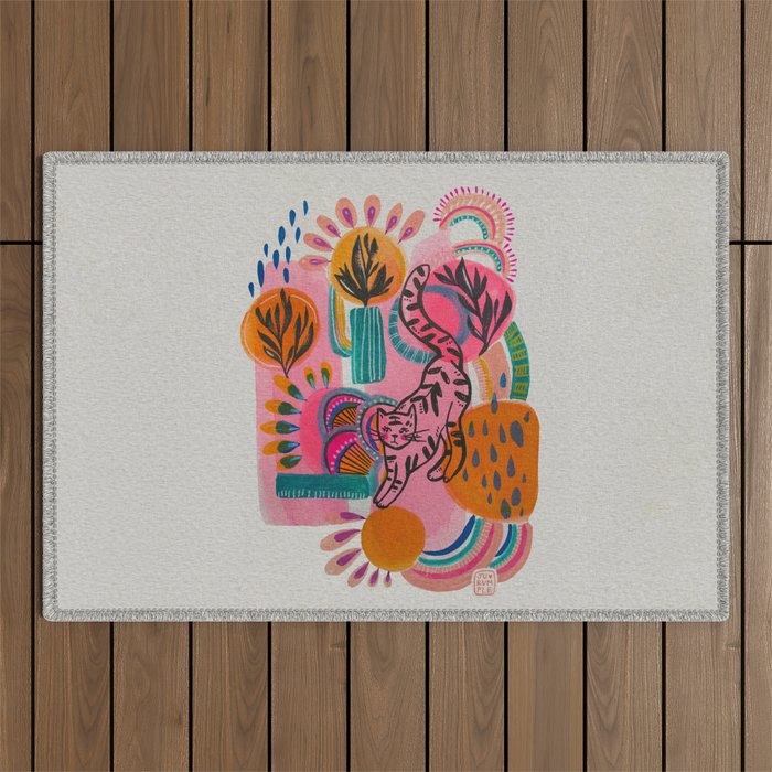 Love cats in the wild Outdoor Rug Gallery Image 1