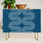 Mid Century Modern Geometric 101 in night Blue (Rainbow Abstract) Credenza Gallery Image 1