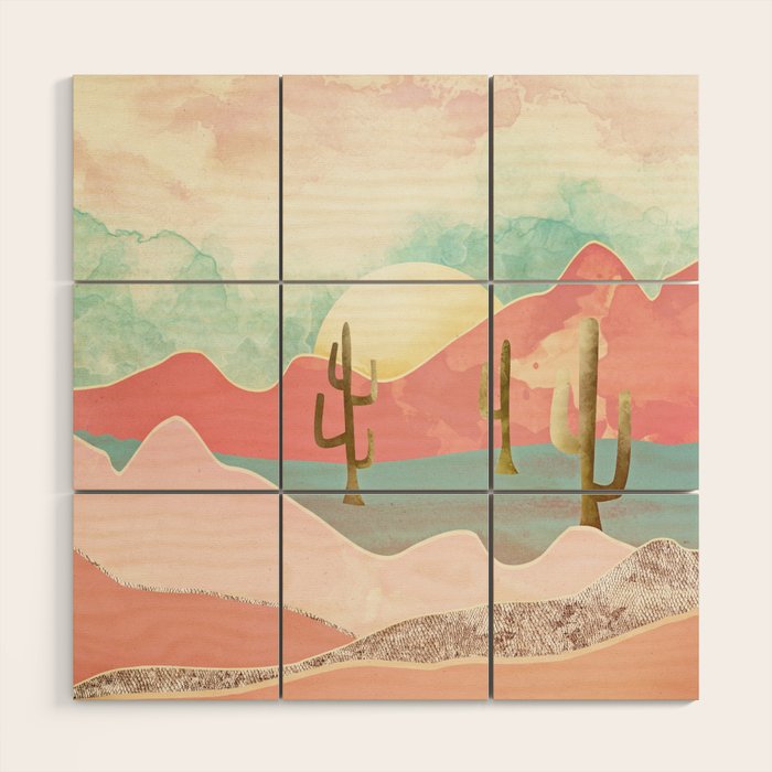 Desert Mountains Wood Wall Art Gallery Image 1