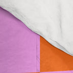Checkerboard Retro Check Geometric Checked Pattern in Bright Orange and Pink Comforter Gallery Image 4