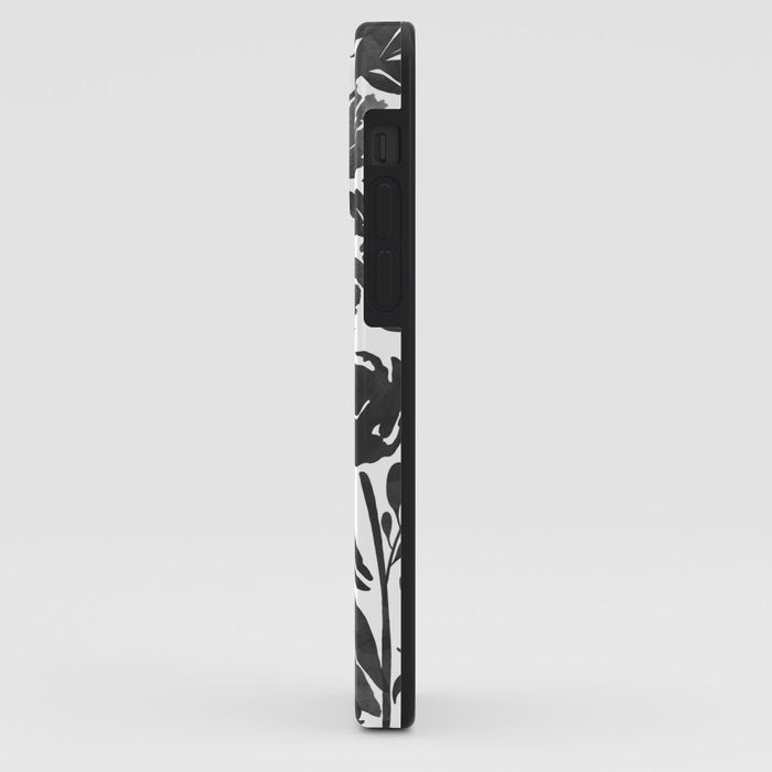 Simple black and white flower garden iPhone Case Gallery Image 2