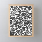 Simple black and white flower garden Mini Art Print Gallery Image 1