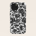 Simple black and white flower garden iPhone Case Gallery Image 38