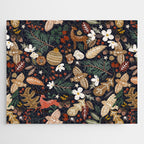 Christmas night forest ornaments Jigsaw Puzzle Gallery Image 1