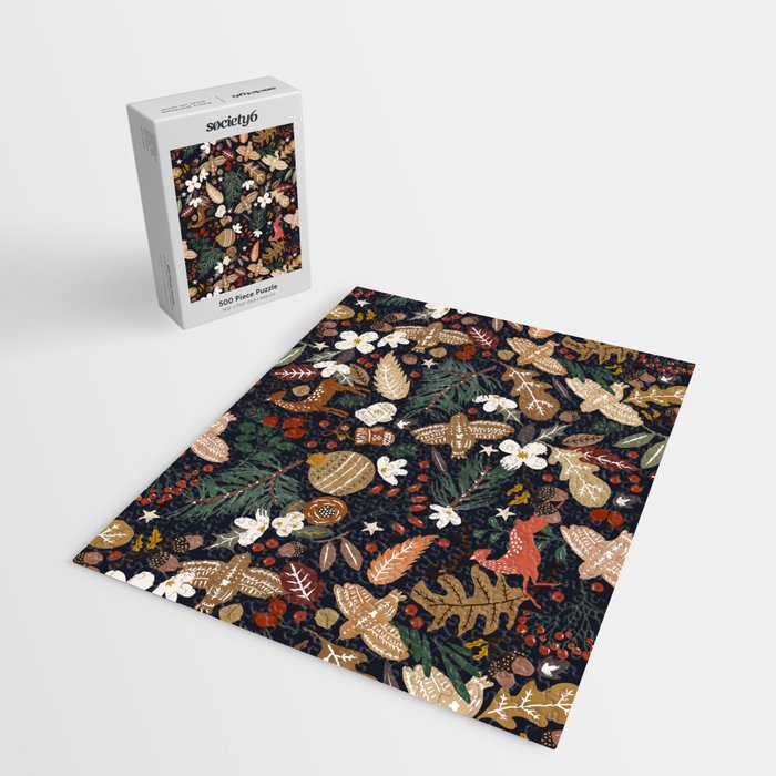 Christmas night forest ornaments Jigsaw Puzzle Gallery Image 2