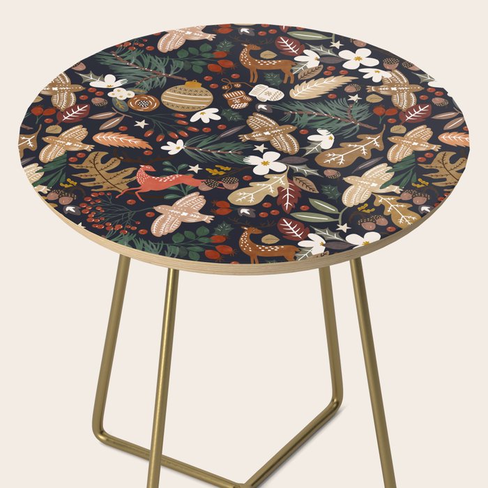 Christmas night forest ornaments Side Table Gallery Image 2