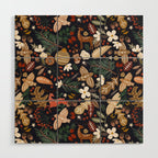Christmas night forest ornaments Wood Wall Art Gallery Image 1