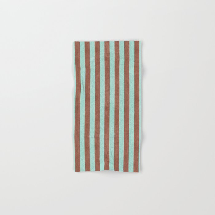 STRIPES - 005 - brown and teal Bath Towel Gallery Image 1