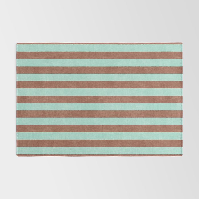 STRIPES - 005 - brown and teal Rug Gallery Image 2
