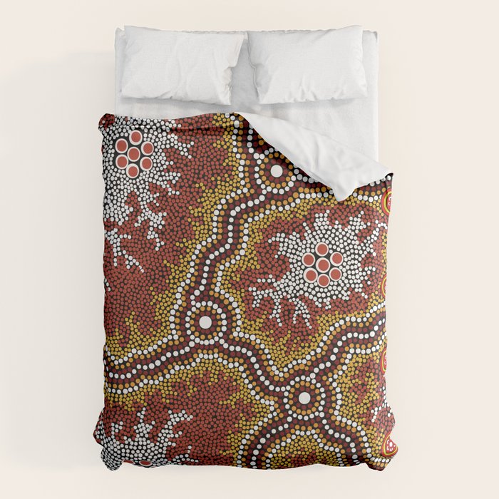 Aboriginal Art Authentic â Mountains Duvet Cover Gallery Image 1