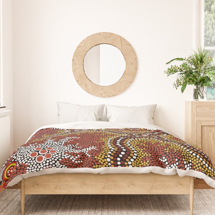Aboriginal Art Authentic â Mountains Duvet Cover Gallery Image 3