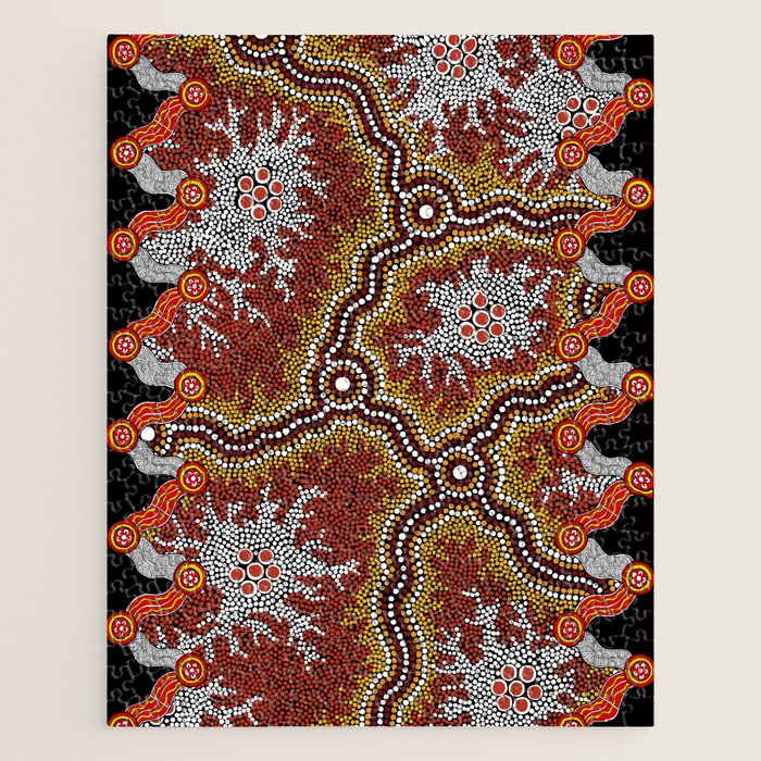 Aboriginal Art Authentic â Mountains Jigsaw Puzzle Gallery Image 1