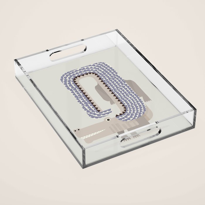 Whimsical Crocodile Acrylic Tray Gallery Image 1