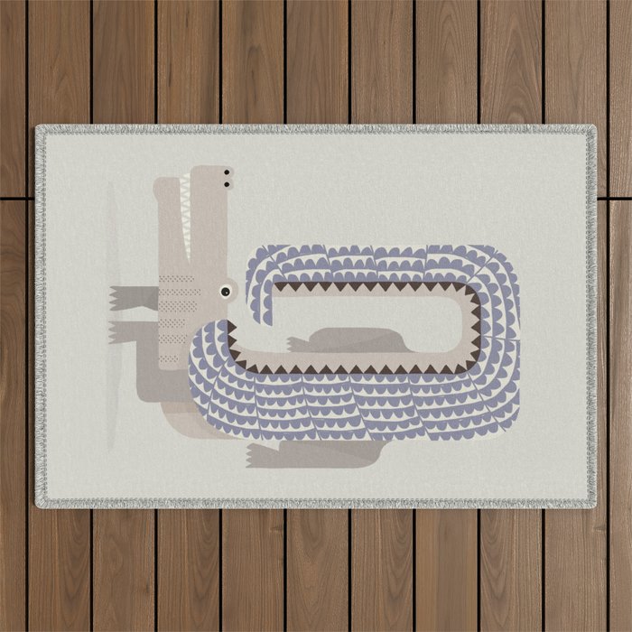 Whimsical Crocodile Outdoor Rug Gallery Image 1