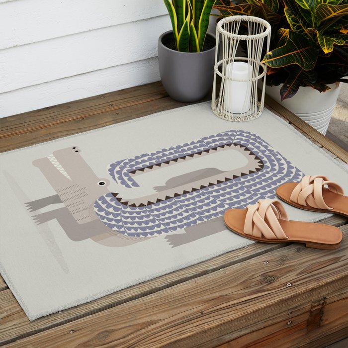 Whimsical Crocodile Outdoor Rug Gallery Image 2