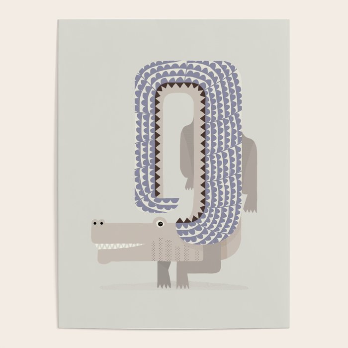 Whimsical Crocodile Poster Gallery Image 1