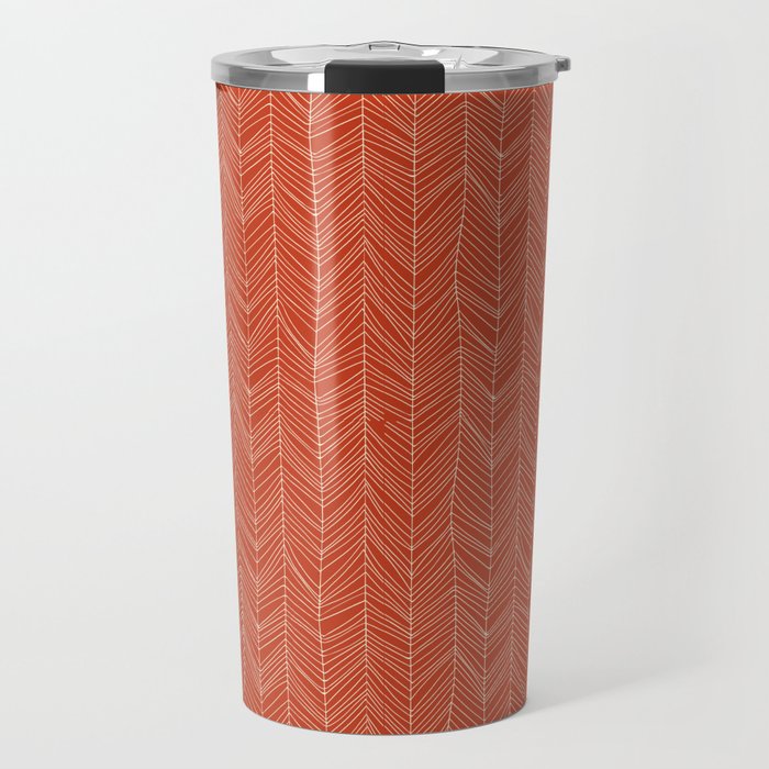 Bohemian Organic Linen Burnt Orange Travel Mug Gallery Image 1