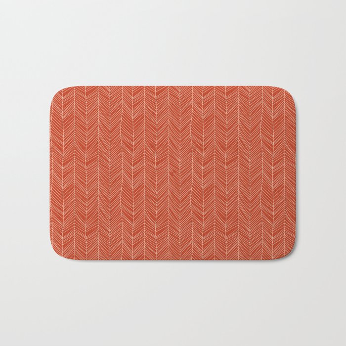 Bohemian Organic Linen Burnt Orange Bath Mat Gallery Image 1