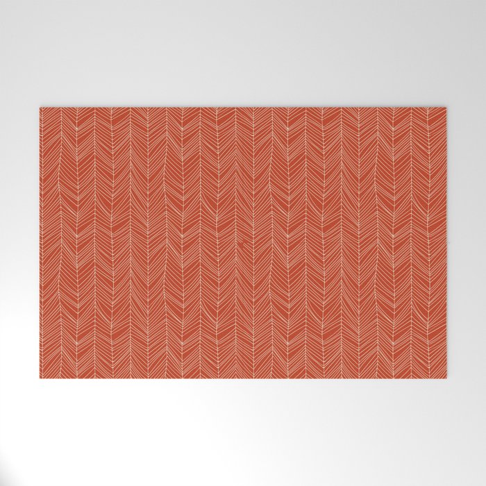 Bohemian Organic Linen Burnt Orange Welcome Mat Gallery Image 1