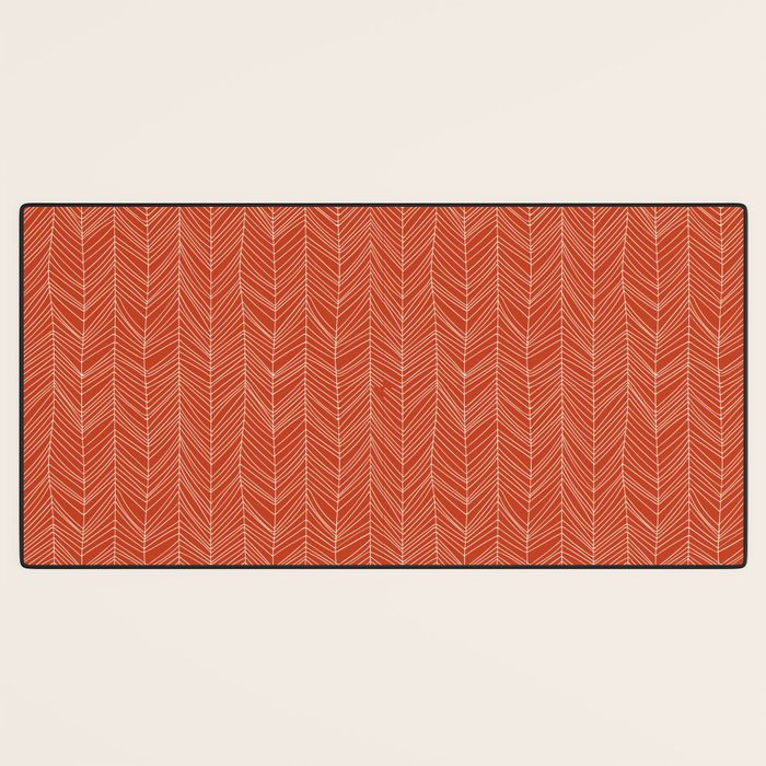 Bohemian Organic Linen Burnt Orange Desk Mat Gallery Image 3