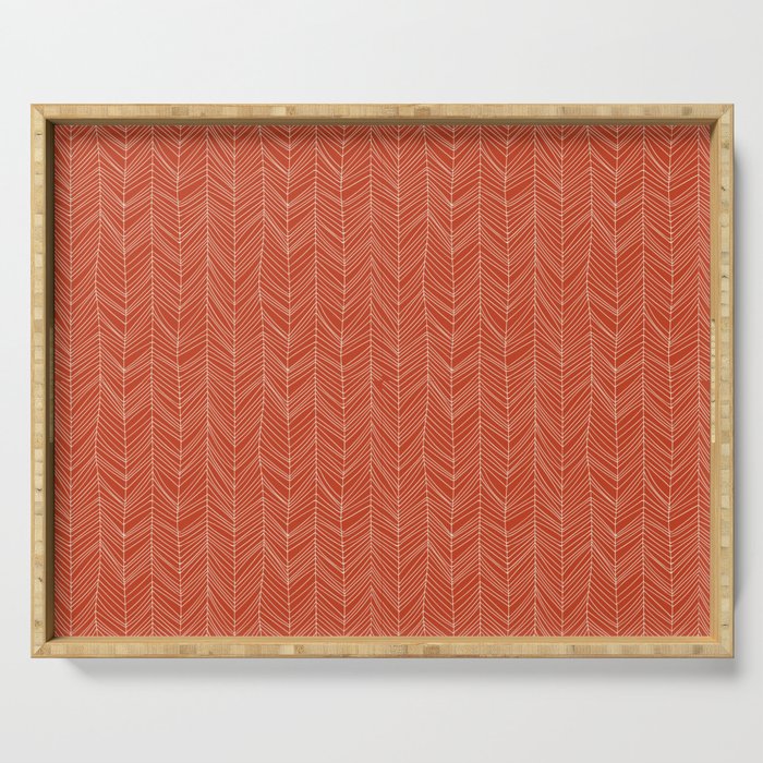 Bohemian Organic Linen Burnt Orange Serving Tray Gallery Image 1