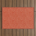 Bohemian Organic Linen Burnt Orange Outdoor Rug Gallery Image 1