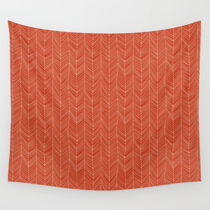 Bohemian Organic Linen Burnt Orange Wall Tapestry Gallery Image 4