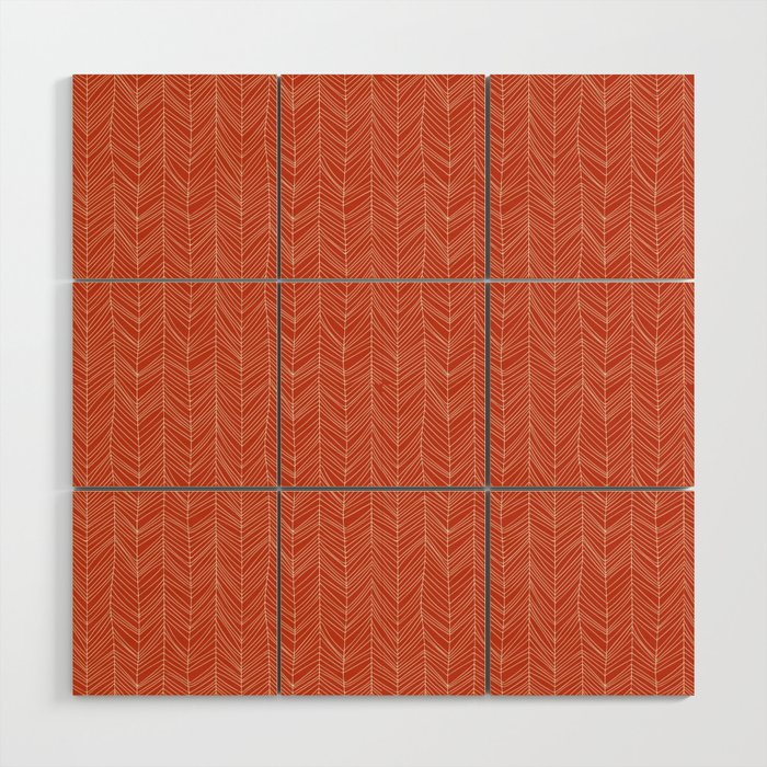 Bohemian Organic Linen Burnt Orange Wood Wall Art Gallery Image 1